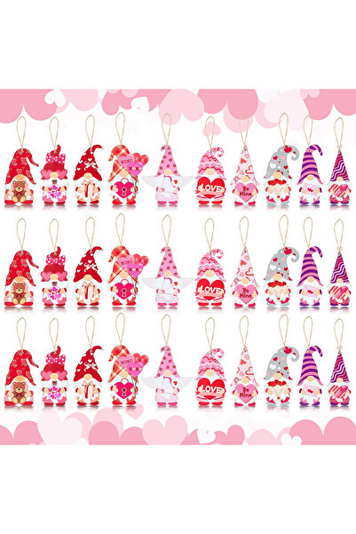 Haooryx Set of 31 decorations for Valentine's Day Haooryx, wood/textile, multicolor