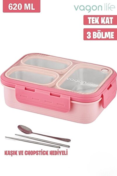 Vagonlife وعاء تغذية فولاذي ذو 3 أقسام 620 مل VGN 7097