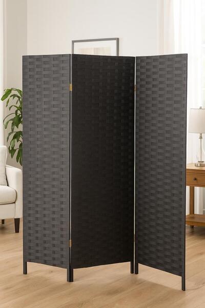 MOSTAFA بارتشن (حاجز متحرك) قماش لون كوفي