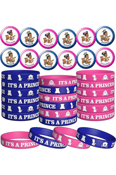 Haooryx Set de 24 de brățări și 24 de insigne, pentru petrecere baby shower, ...