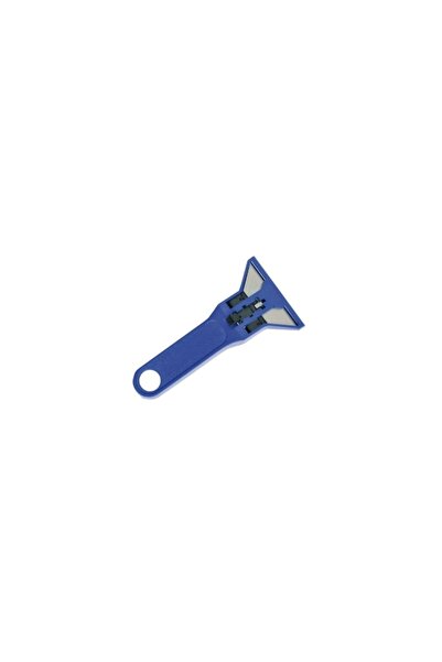 SOHO Mini scraper with blade protection for removing labels, stickers, Blue