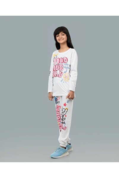 Finelook Girl's Feel Great Long Sleeve T-shirt & Bottom Set