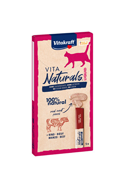 Vitakraft Vita Naturals Liquid Snack Beef,5 Pc,