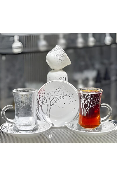 Generic طقم كاسات وبيالات 36 قطعة منقوش