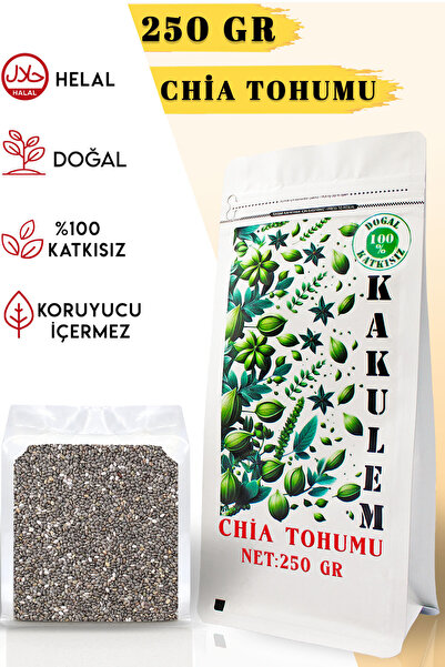 Kakulem SERTİFİKALI 250 Gr Glutensiz Doğal Katkısız Chia Tohumu Vegan Protein