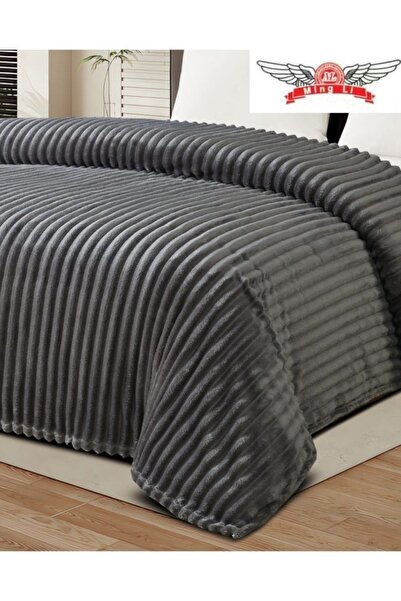 MİNG Lİ Soft & Warm 1kg Striped Flannel Blanket - 210 x 170cm Versatile Blanket for Bed, Sofa, & All Seasons