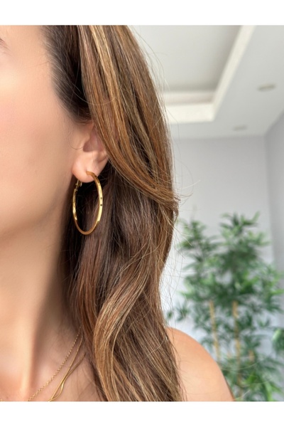 STAİNLES Zamansız Altın Halka Küpe