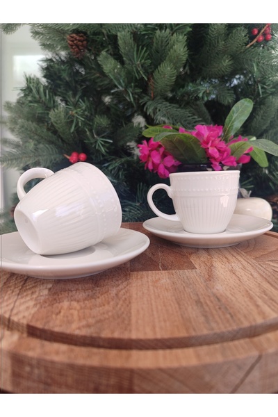 Madame Coco Soleil 2-Person Coffee Cup Set - White - 90 ml