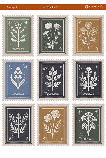 MirayDesign 1 list nalepnica sa temom poštanskih markica, dimenzija 12*17 cm,...