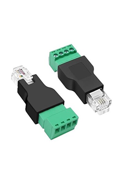 Motorobit RJ11 6P4C Erkek - 4 Pin Vidalı Terminal Dönüştürücü Adaptör