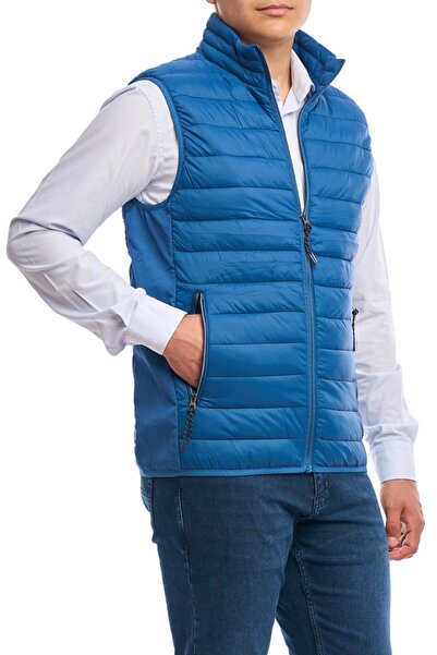 Centini Men's slim vest, Urban fit, denim blue