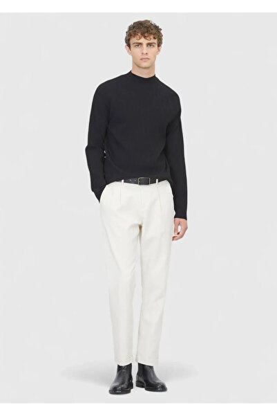 Ramsey Black Half Turtleneck Ribbed Knitwear Sweater