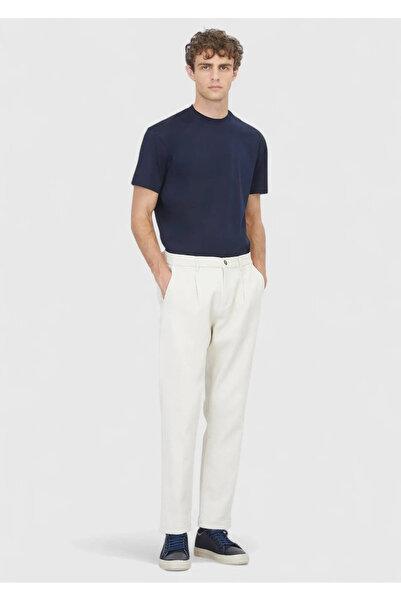 Ramsey Beige Plain Woven Jogging Fit Casual Cotton Blend Pants