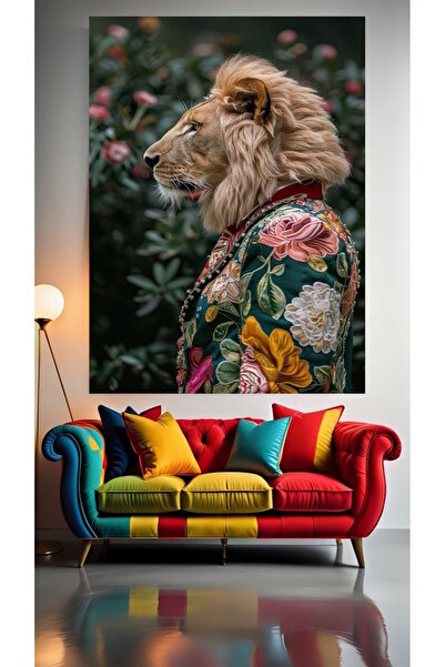 özkacar MODACI ASLAN V2 Tablou decorativ pe pânză pentru acasă, perete, salon...