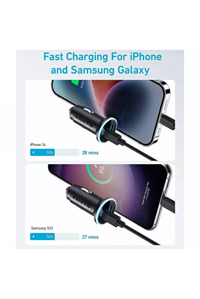 Anker USB Car Charger, Type-C, 52.5W - (A2735G11) - Black