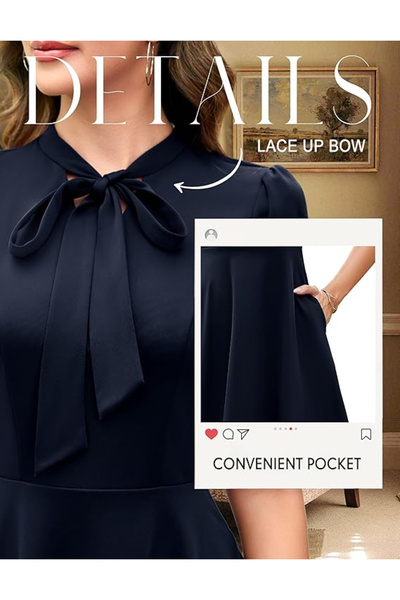 OEM Rochie elegantă, material moale, respirabil și confortabil, Albastru S