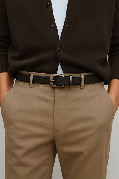 Livio Ferri Curea pentru bărbați din piele naturală Norton cu cataramă antică