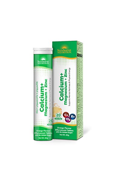 Sunshine Nutrition Calcium + Magnesium + Zinc Effervescent Tablets 20s | Bone & Immune Support