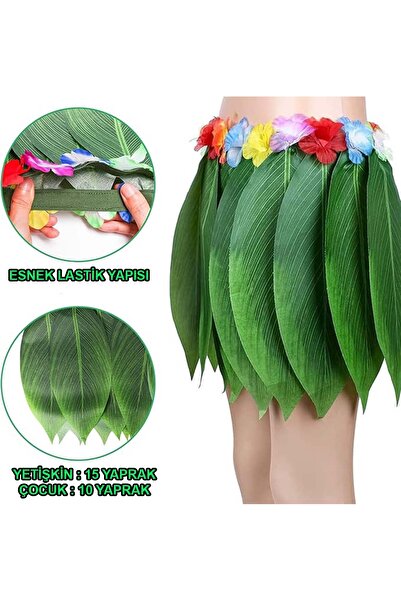 Kanonik Education Tropical Inspired Hawaiian Leaf Party Skirt Adult Size