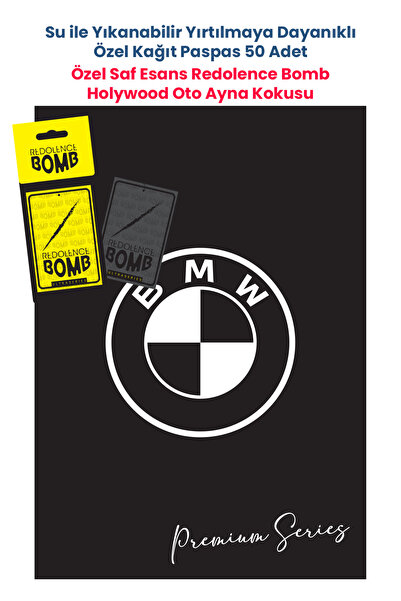 BALKAN AMBALAJ Suya Dayanıklı BMW Oto Paspas Kağıdı Siyah 50 Adet - 35x50cm v...