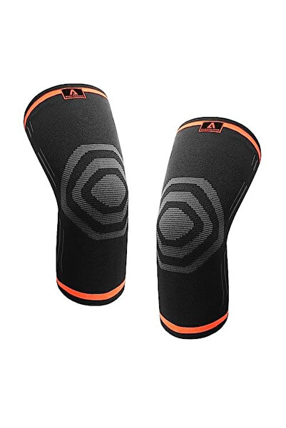 Anoopsyche Set de 2 genunchiere, silicon/textil, negru/portocaliu/gri, mărimea M