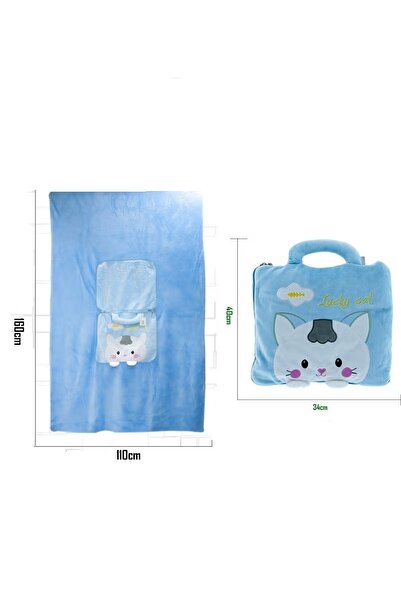 rexa حقيبة بطانية وسادة حيوانية قطيفة قابلة للطي متعددة الاستخدامات للمكتب