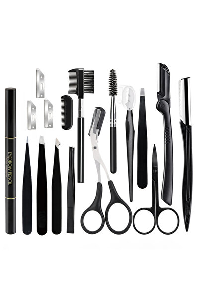 Choice1 17 Pcs 2-17 PCS Eyebrow Trimmer Set Eyebrow Razor Scraping Eyebrow Comb Razor Eyebrow Clip Scissors
