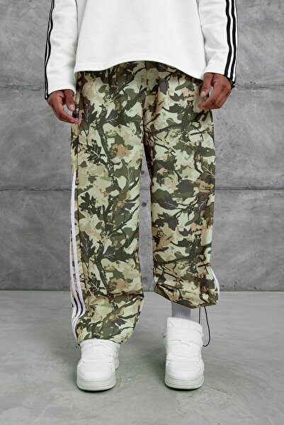 NOMARC Ανδρικό υφασμάτινο παντελόνι από ύφασμα αλεξίπτωτου με κίτρινο σχέδιο παραλλαγής