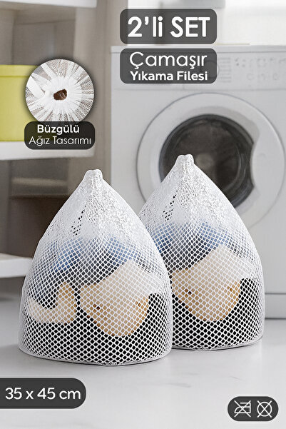 Meleni Home Set od 2 mreže za veš sa vezicama - Zaštitna torba za veš 35x45 c...