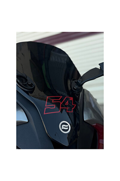 Banxtre Red Color 54 Numberator Sticker Label for Motorcycle and Helmet (It Is the Number of Toprak Razgatlıoğlu)