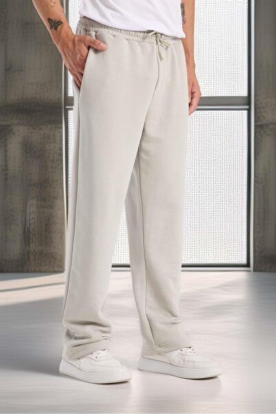 Valiberta Ανδρικό παντελόνι αθλητικό παντελόνι Mendes Baggy Fit Diagonal 3 Thread Fabric - Mineral Grey