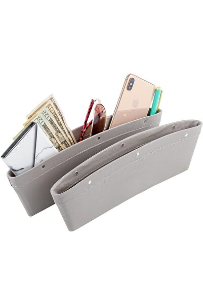 Generic منظم حشو فجوات مقعد السيارة مع جيب تخزين باللون الرمادي يناسب فجوات 0...