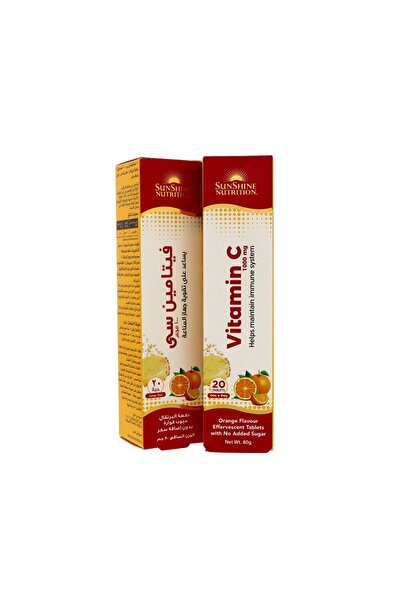 Sunshine Nutrition Vitamin-C 1000mg Orange Flavour Tablets 2x20pcs – Immune Support