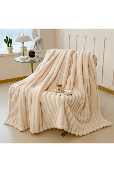 MİNG Lİ Soft & Warm 1kg Striped Flannel Blanket - 210 x 170cm Versatile Blanket for Bed, Sofa, & All Seasons
