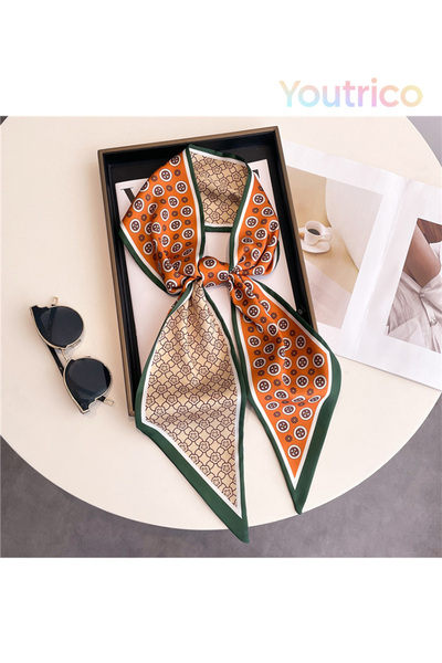 Youtrico وشاح طويل قطري 147 سم، مناسب لجميع المواسم، وشاح متعدد الاستخدامات وربطة عنق، وربطة شعر، وحزام حقيبة