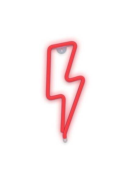 SOHO LED Wall Decoration with Red Lightning Shape, 34 x 2 x 13 cm