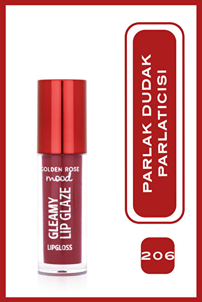 Golden Rose Mood Gleamy Lip Glaze Lipgloss No:206 Plum Glaze - Ayna Parlaklığ...