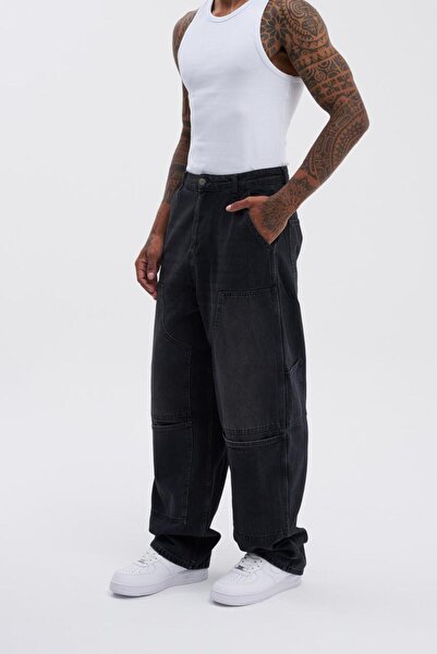 Machinist Men's Oversize Washed Effect Anthracite Jeans