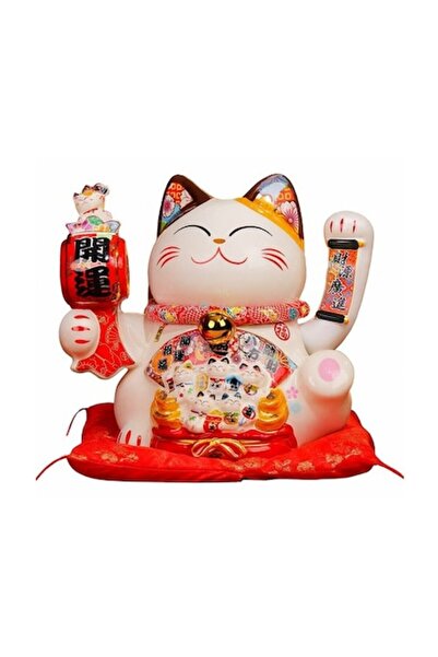 MOBI Pisică decorativă norocoasă MOBI, felinar roșu, simbol al protecției, 30...