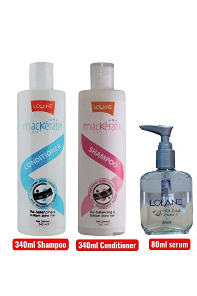 Lolane مجموعة العناية بالشعر بالكيراتين والبروتين (شامبو + بلسم) وسيروم فيتام...