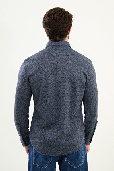 Mcr Cămașă pentru bărbați în carouri slim fit bleumarin - 27094.25K