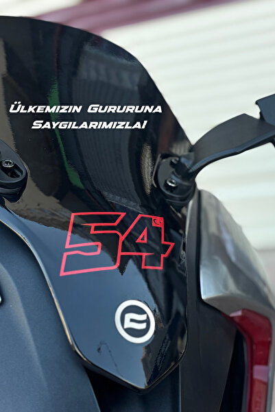 Banxtre Red Color 54 Numberator Sticker Label for Motorcycle and Helmet (It Is the Number of Toprak Razgatlıoğlu)