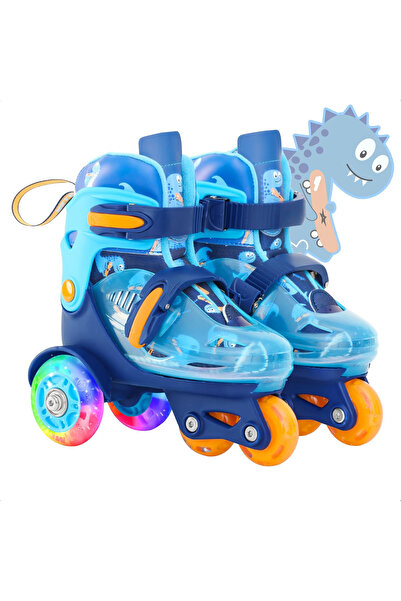 Elindor ® Patine cu rotile reglabile pentru copii, fete și băieți, mărimea XS, 25-27,5, albastre