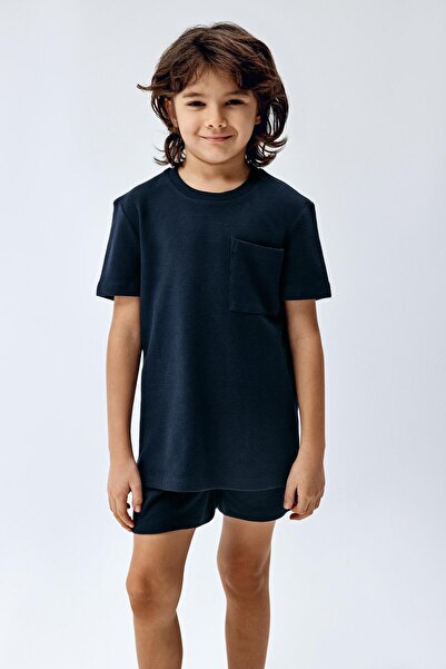 Brix Costum Waffle pentru băieți Culoare bleumarin