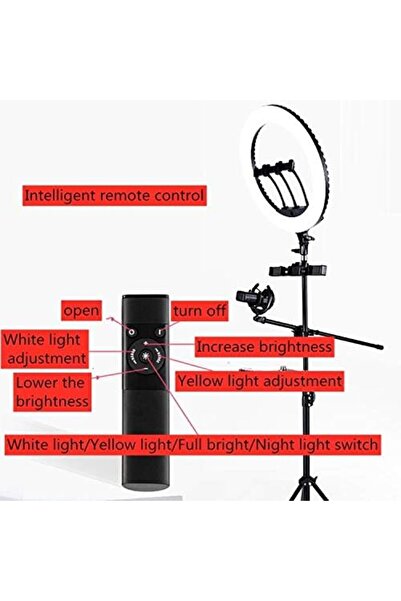 Generic HQ-18N 18 inch 45cm LED Ring Vlogging Photography Video Lights Kits with Remote Control & Phone Clam