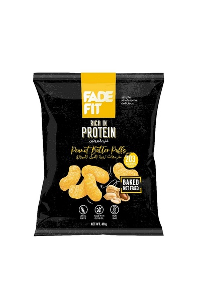 Fade Fit -نفثات زبدة الفول السوداني، غنية بالبروتين، مخبوزة، غير معدلة وراثيً...