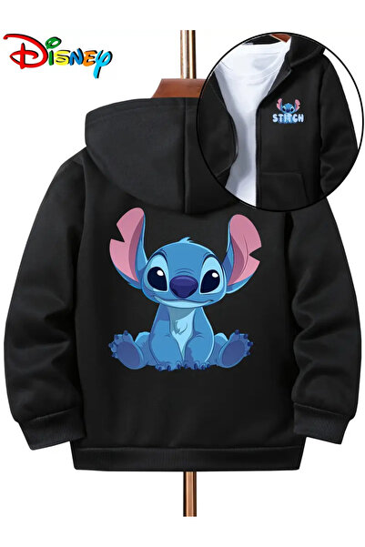 AEMİ Çocuk Stitch Sırt Baskılı Fermuarlı Çeket Sweatshirt