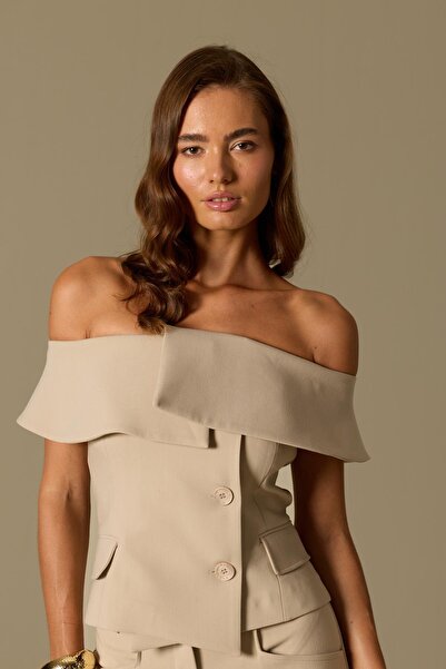 NOK İSTANBUL Iconic Carrie Tailored Vest Beige