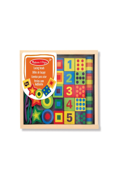 Melissa & Doug خرز ربط خشبي تعليمي فاخر