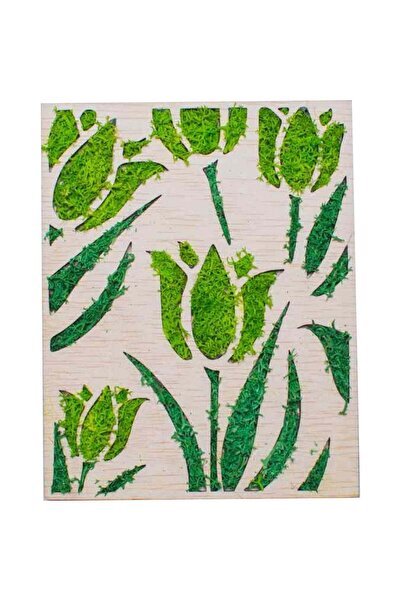 OEM Decor Lalele HH1534 din lemn Personalizat cu Licheni - 30x38 cm